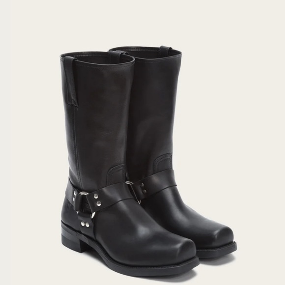 RARE Frye 150th ANNIVERSARY Harness 12R Black Leather Moto Cowboy Rodeo Boots - Picture 3 of 16